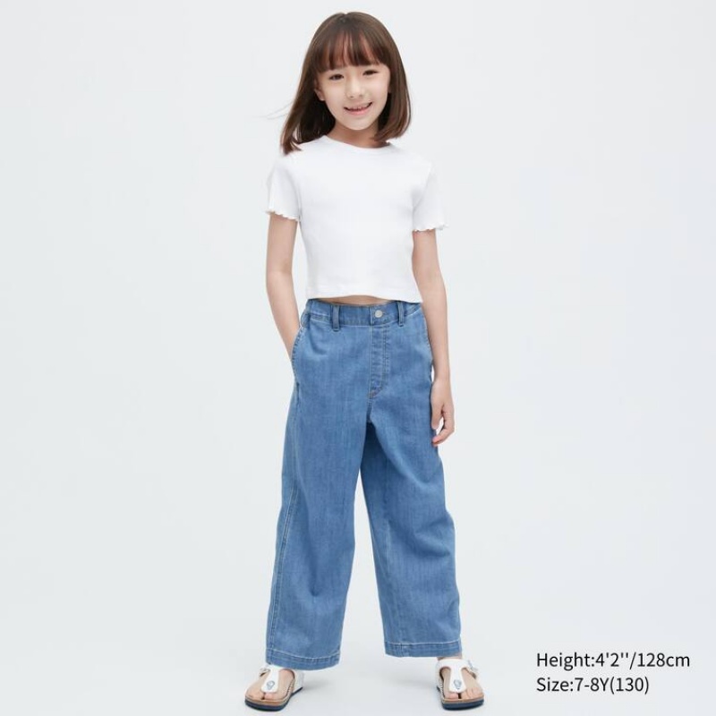 Kids\' Uniqlo Girlsgy Jeans Blue | DWZR-38647