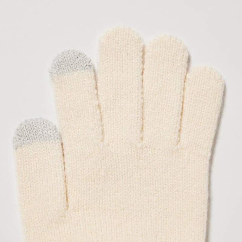 Kids' Uniqlo Heattech Knitted Gloves Gloves White | GQXB-16827