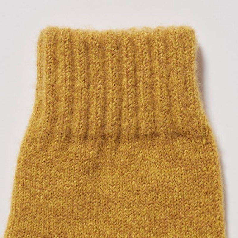 Kids' Uniqlo Heattech Knitted Thermal Gloves Gloves Yellow | TUCV-47962