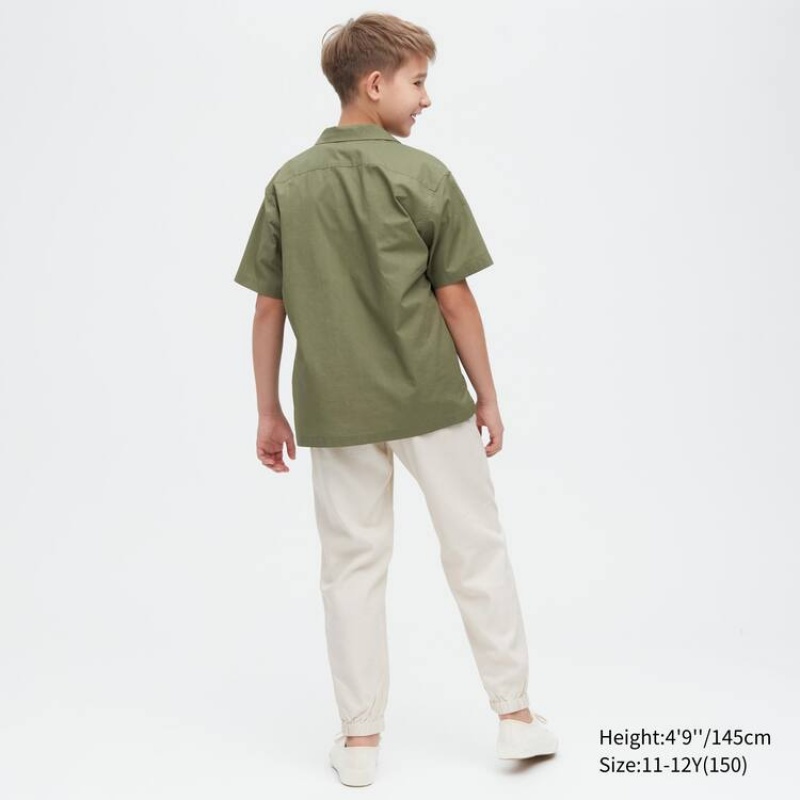 Kids' Uniqlo Linen Blend Relaxed Fit Jogger Beige | DTKX-72341