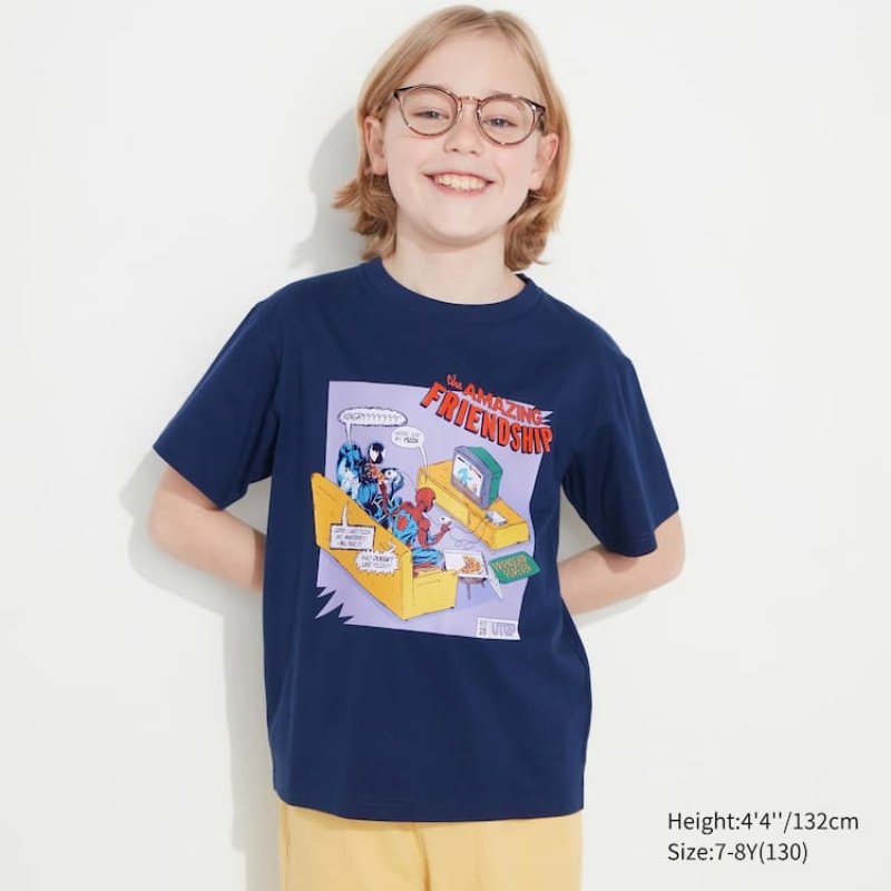 Kids' Uniqlo Mfa Utgp2023 Graphic T Shirts Navy | WHBF-36749