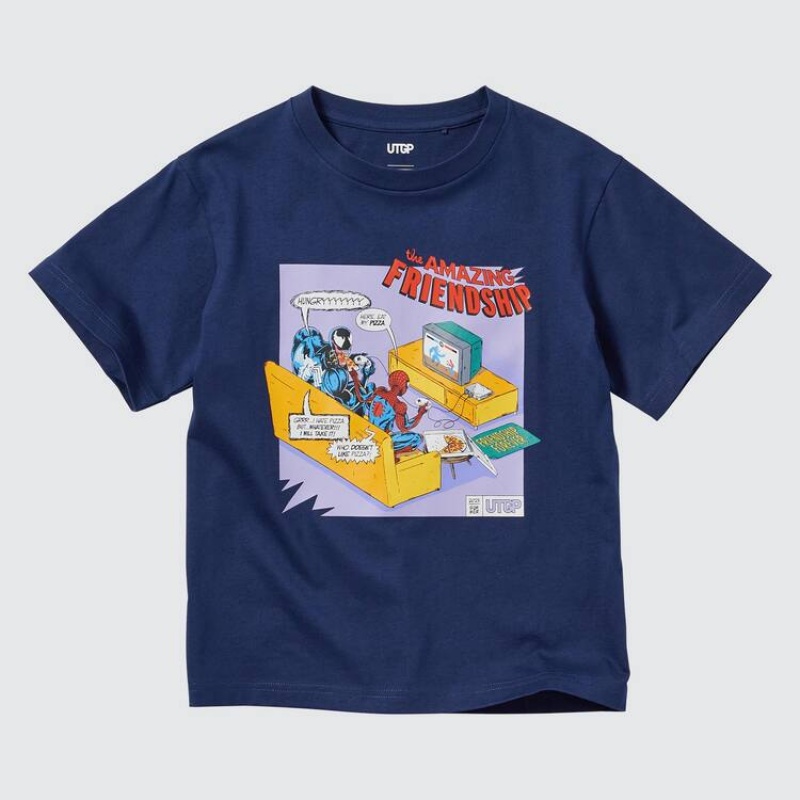 Kids' Uniqlo Mfa Utgp2023 Graphic T Shirts Navy | WHBF-36749