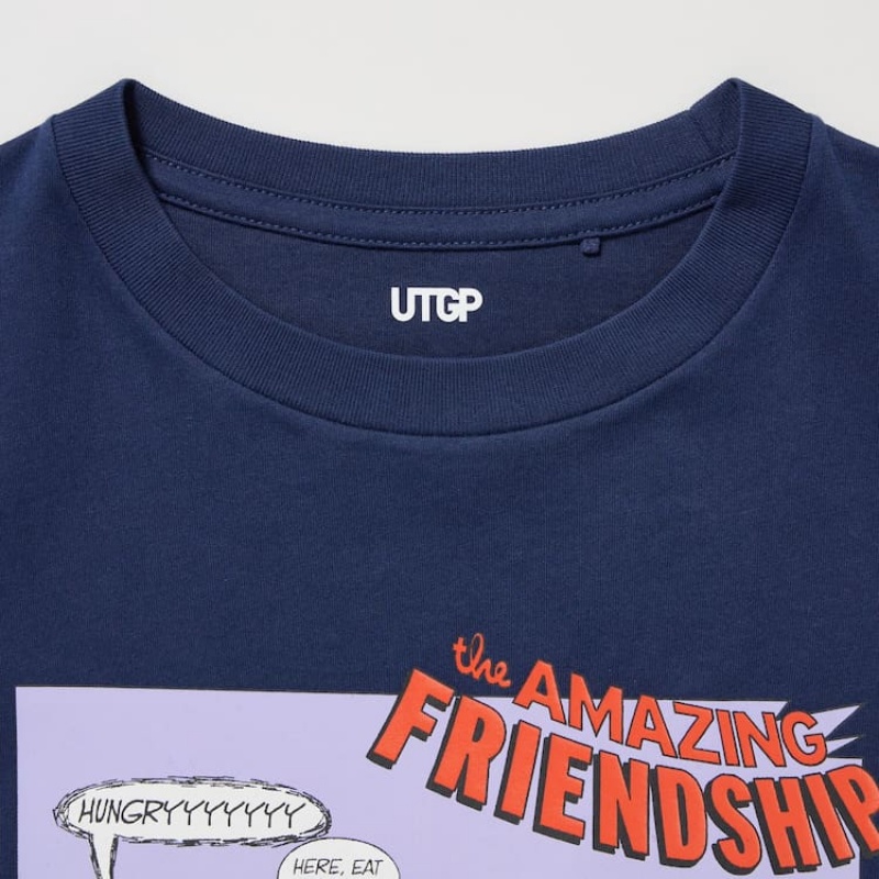 Kids' Uniqlo Mfa Utgp2023 Graphic T Shirts Navy | WHBF-36749