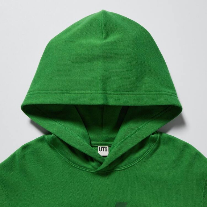 Kids' Uniqlo Minecraft Ut Graphic Sweat Hoodie Green | OFCN-56194