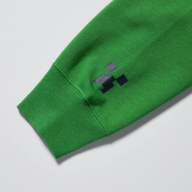 Kids' Uniqlo Minecraft Ut Graphic Sweat Hoodie Green | OFCN-56194