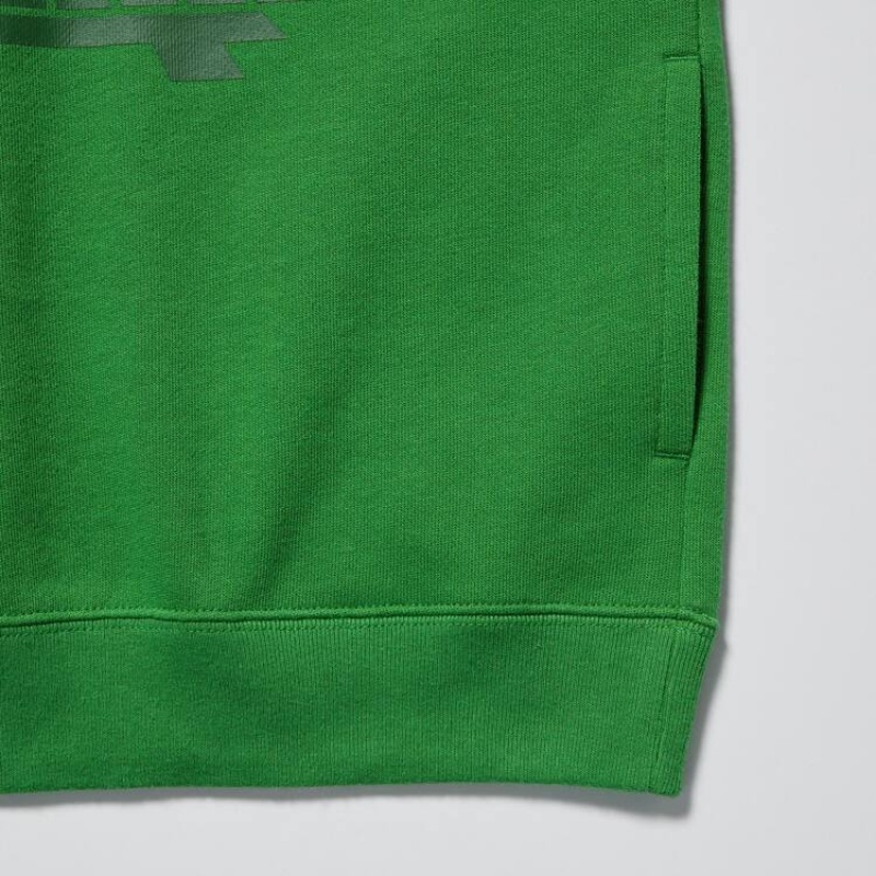 Kids' Uniqlo Minecraft Ut Graphic Sweat Hoodie Green | OFCN-56194