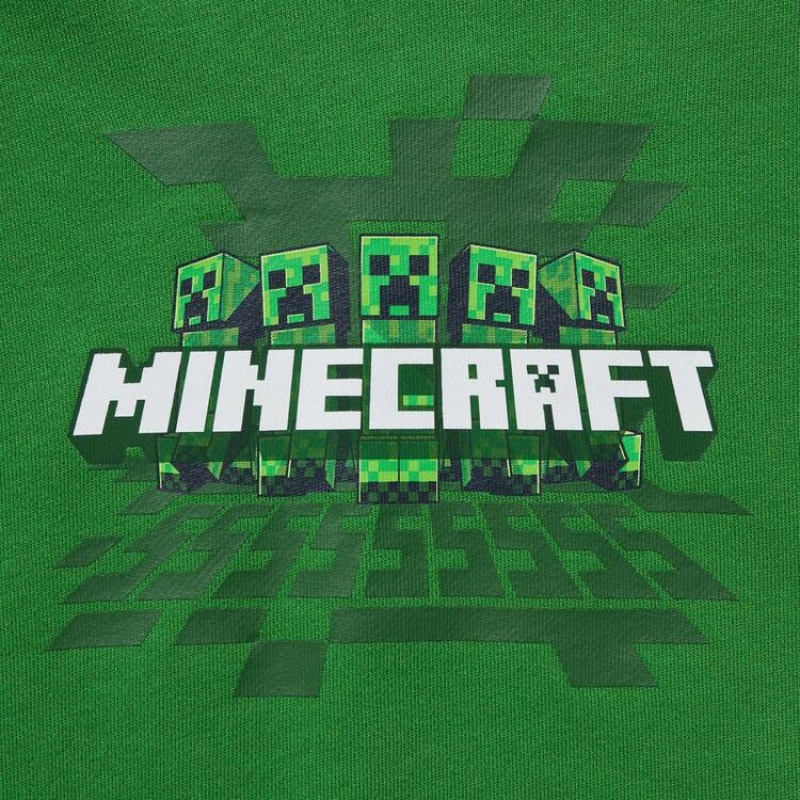 Kids' Uniqlo Minecraft Ut Graphic Sweat Hoodie Green | OFCN-56194