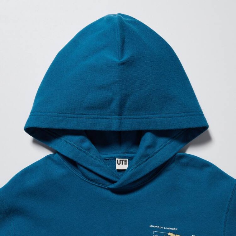 Kids' Uniqlo Minecraft Ut Graphic Sweat Hoodie Blue | PRWL-41805