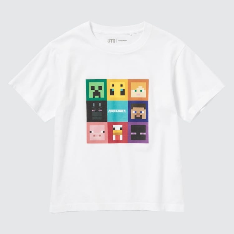 Kids' Uniqlo Minecraft Ut Graphic T Shirts White | OSWT-09182