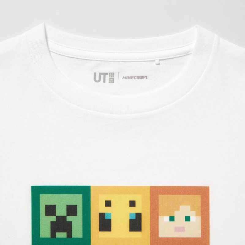 Kids' Uniqlo Minecraft Ut Graphic T Shirts White | OSWT-09182