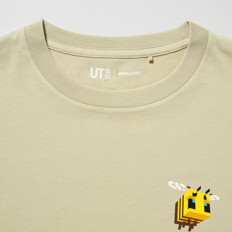 Kids' Uniqlo Minecraft Ut Graphic T Shirts Beige | WFHG-51386