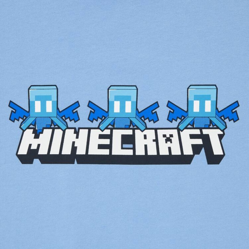 Kids' Uniqlo Minecraft Ut Graphic T Shirts Blue | OLET-20735