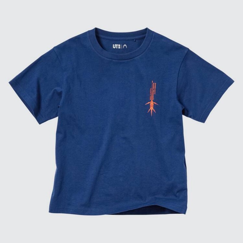 Kids' Uniqlo National Museum Of Nature And Science Tokyo Ut Graphic T Shirts Blue | EGFH-92160