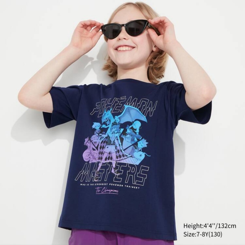 Kids' Uniqlo Pokemon Ut Graphic T Shirts Navy | CJXG-91576