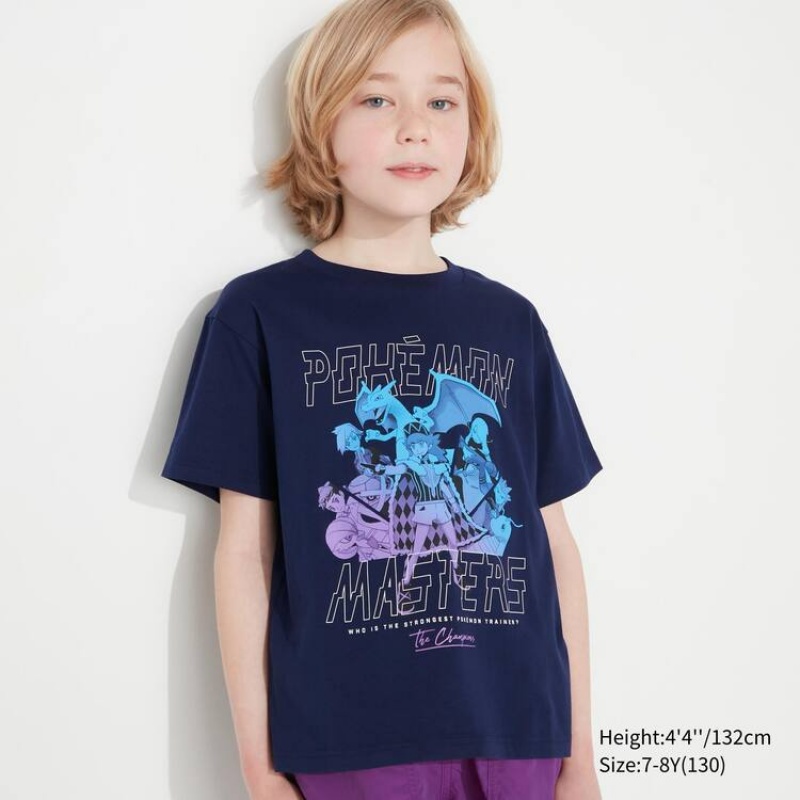 Kids' Uniqlo Pokemon Ut Graphic T Shirts Navy | CJXG-91576