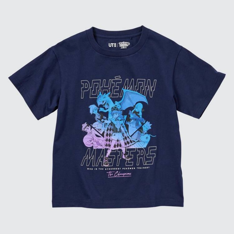 Kids' Uniqlo Pokemon Ut Graphic T Shirts Navy | CJXG-91576