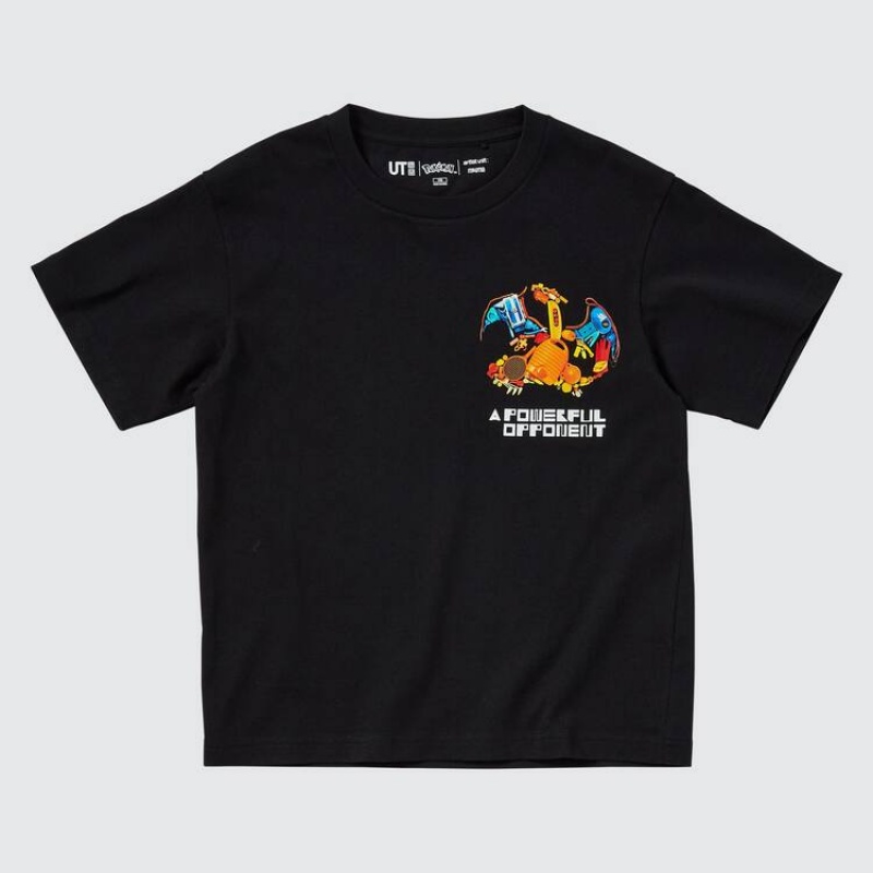 Kids' Uniqlo Pokémon Meets Artist Ut Graphic T Shirts Black | JWKC-27593