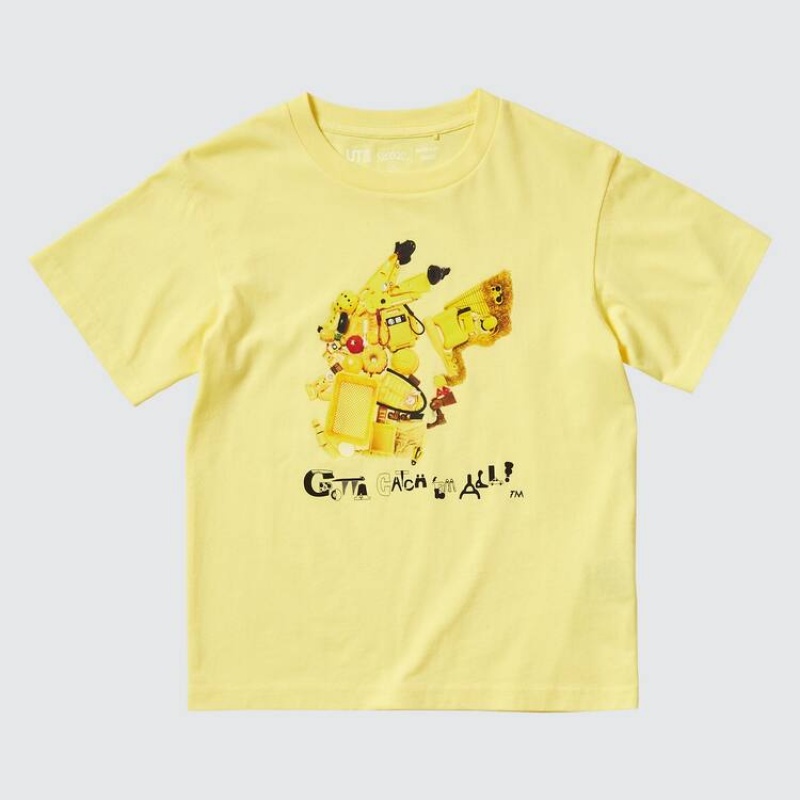 Kids' Uniqlo Pokémon Meets Artist Ut Graphic T Shirts Yellow | IRXE-38042