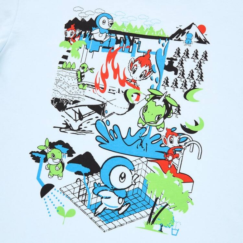 Kids' Uniqlo Pokémon Meets Artist Ut Graphic T Shirts Light Blue | XMQA-53897