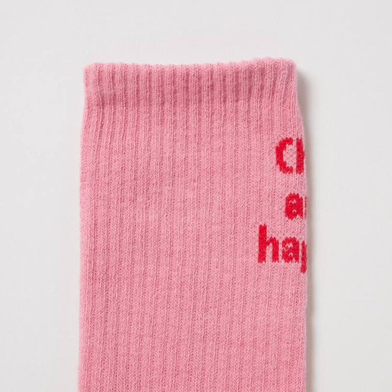 Kids' Uniqlo Regular (Three Pairs) Socks Pink / Yellow | RKNG-38196