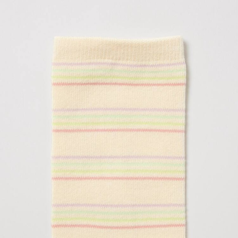 Kids' Uniqlo Regular (Three Pairs) Socks Pink / Yellow | RKNG-38196