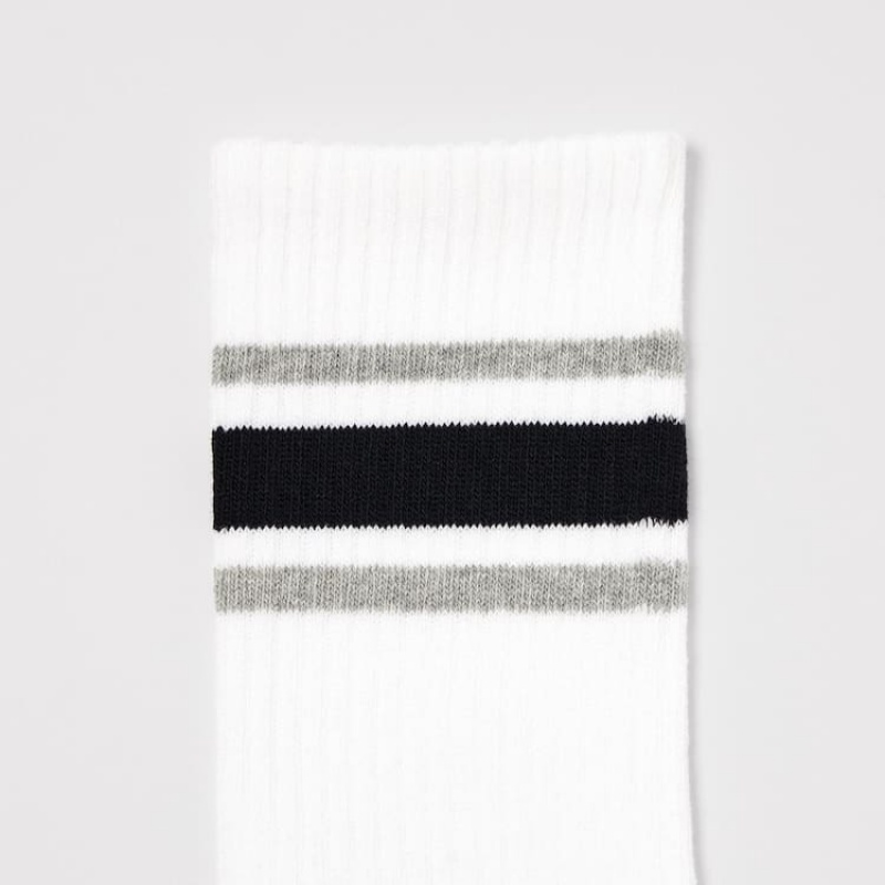 Kids' Uniqlo Regular (Three Pairs) Socks White / Black / Grey | BIEH-87615