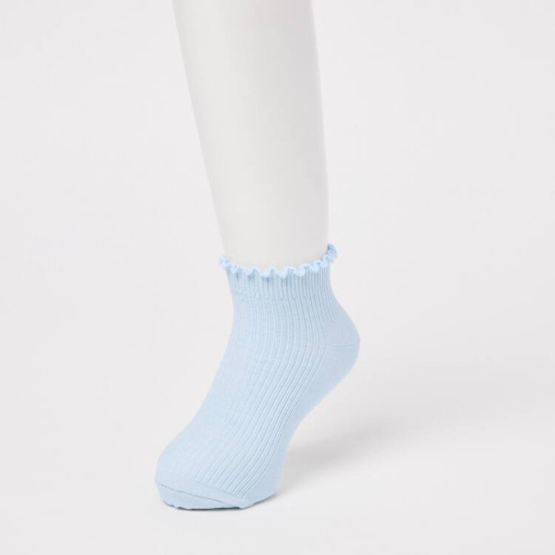 Kids' Uniqlo Short (Three Pairs) Socks Blue / Purple / White | ZKSA-24813