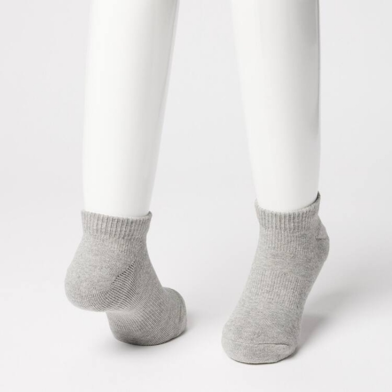 Kids' Uniqlo Short (Three Pairs) Socks Grey | EDWX-13594