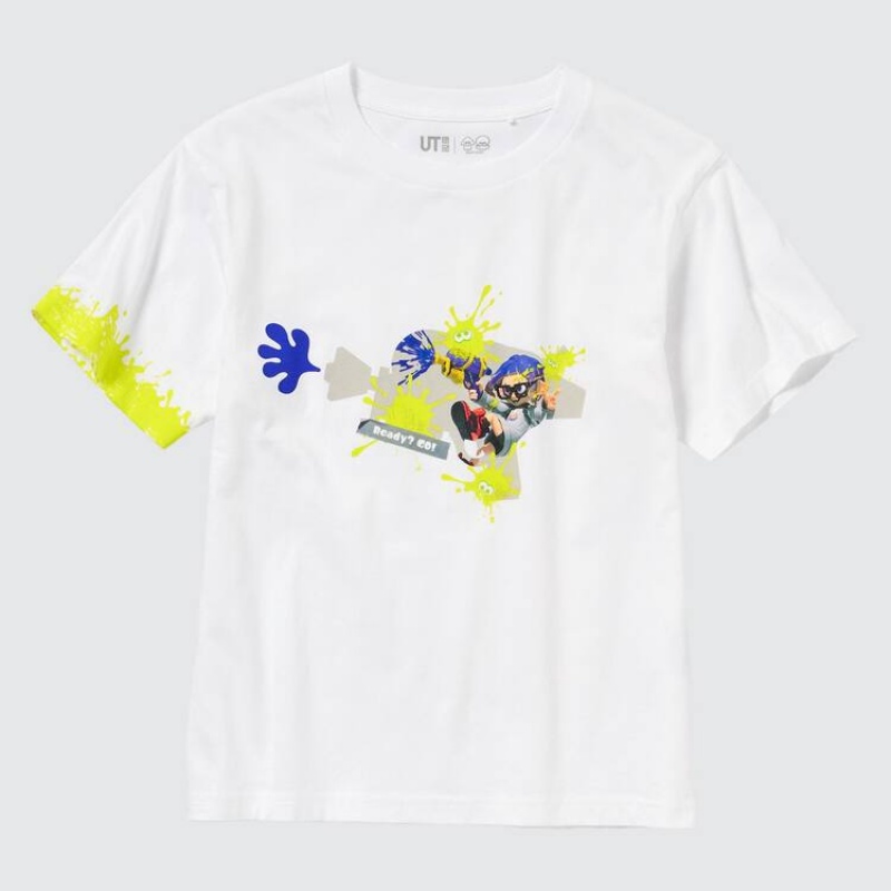 Kids' Uniqlo Splatoon 3 Ut Graphic T Shirts White | MTBA-12483