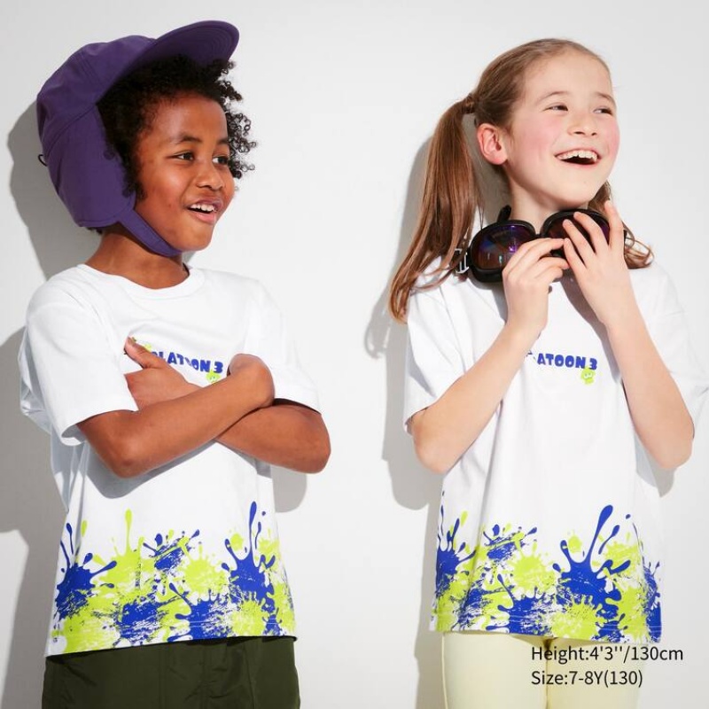 Kids' Uniqlo Splatoon 3 Ut Graphic T Shirts White | IVMR-93260