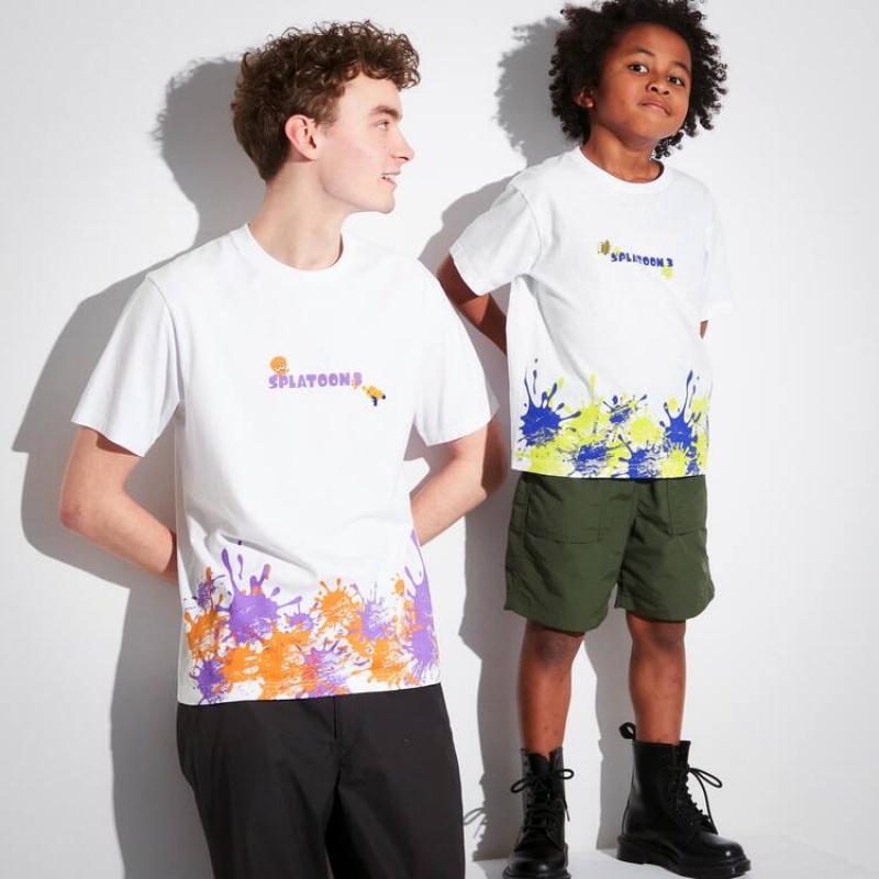 Kids' Uniqlo Splatoon 3 Ut Graphic T Shirts White | IVMR-93260