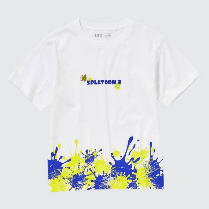 Kids' Uniqlo Splatoon 3 Ut Graphic T Shirts White | IVMR-93260