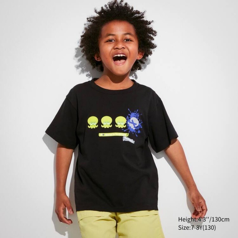 Kids' Uniqlo Splatoon 3 Ut Graphic T Shirts Black | ORCJ-09862