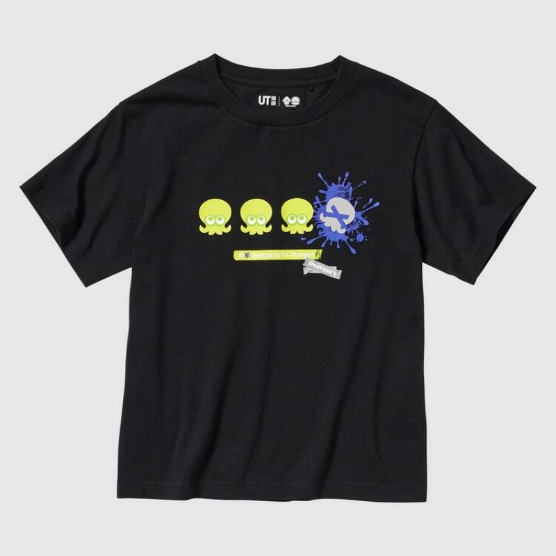 Kids' Uniqlo Splatoon 3 Ut Graphic T Shirts Black | ORCJ-09862