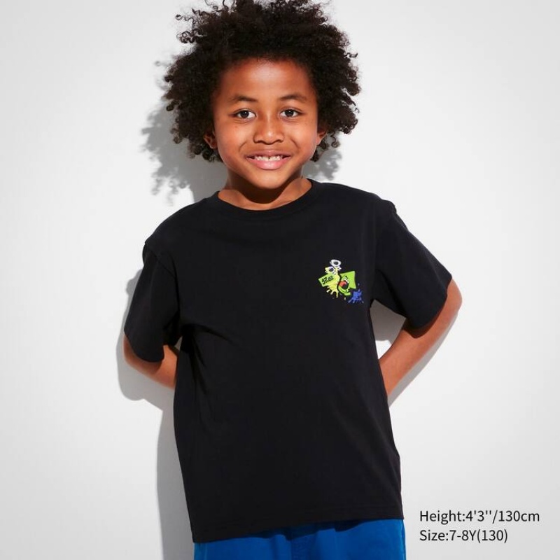 Kids' Uniqlo Splatoon 3 Ut Graphic T Shirts Black | QYFR-20738