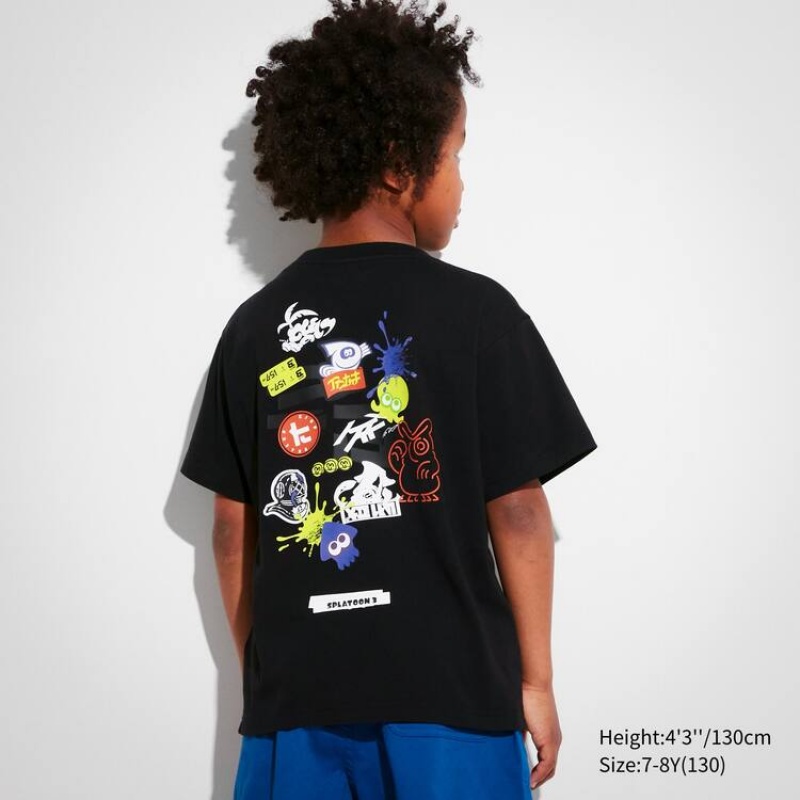 Kids' Uniqlo Splatoon 3 Ut Graphic T Shirts Black | QYFR-20738