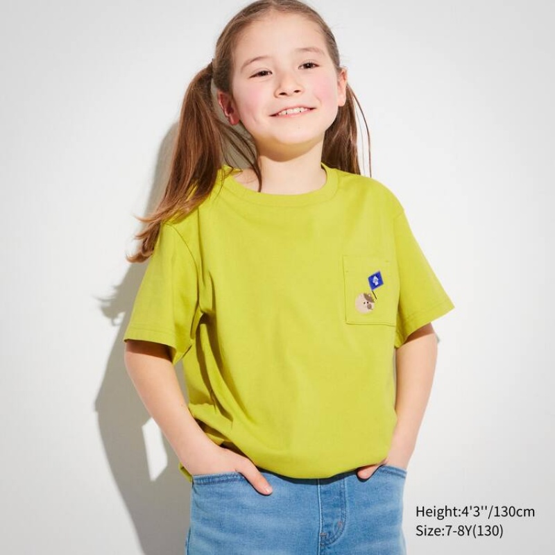 Kids' Uniqlo Splatoon 3 Ut Graphic T Shirts Yellow | PYJM-59260