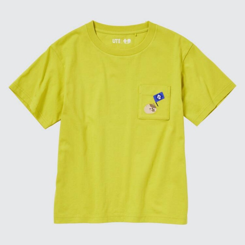 Kids' Uniqlo Splatoon 3 Ut Graphic T Shirts Yellow | PYJM-59260