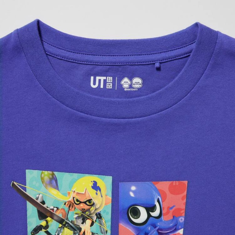 Kids' Uniqlo Splatoon 3 Ut Graphic T Shirts Blue | AMLI-70253