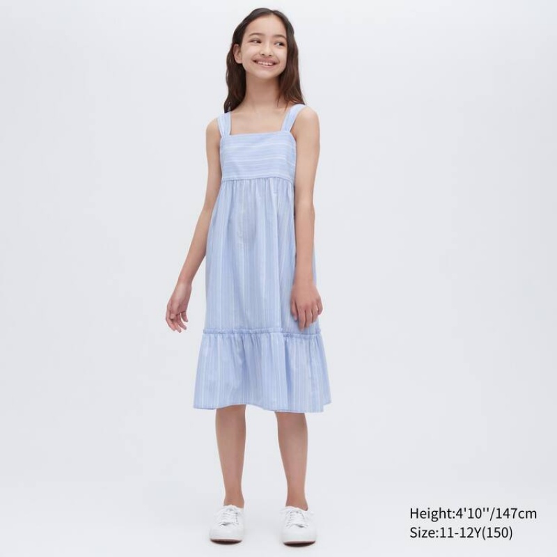 Kids' Uniqlo Striped Camisole Dress Blue | TDNW-26137