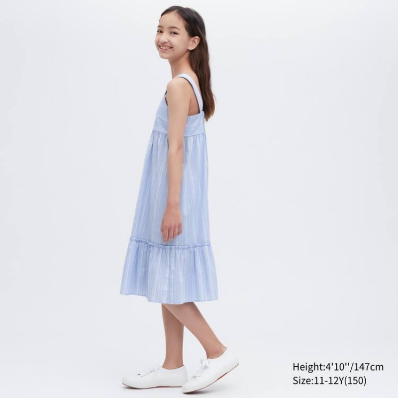 Kids' Uniqlo Striped Camisole Dress Blue | TDNW-26137