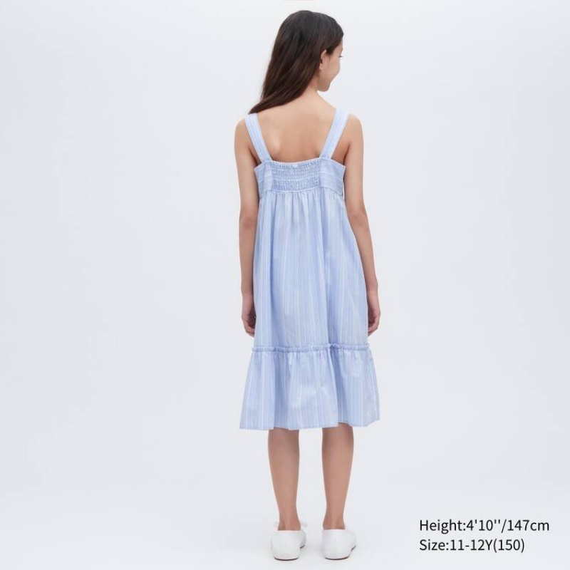 Kids' Uniqlo Striped Camisole Dress Blue | TDNW-26137