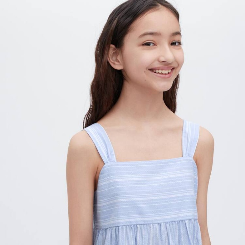 Kids' Uniqlo Striped Camisole Dress Blue | TDNW-26137