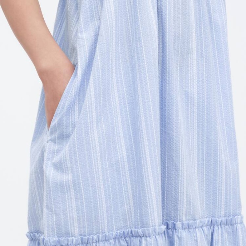 Kids' Uniqlo Striped Camisole Dress Blue | TDNW-26137