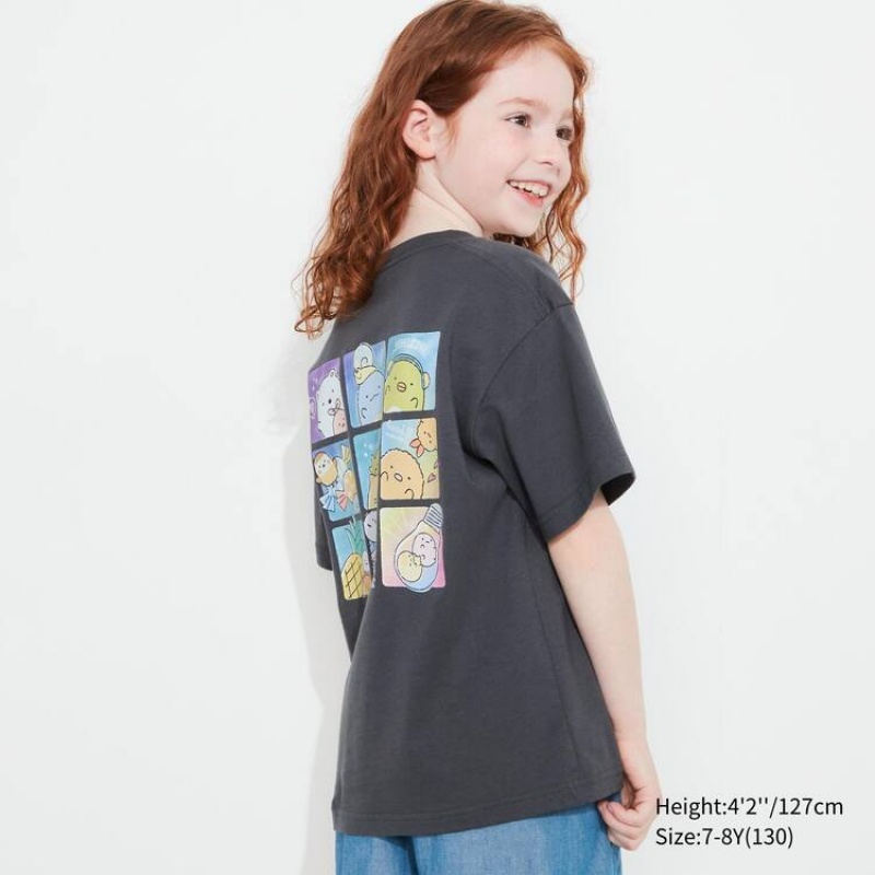 Kids' Uniqlo Sumikkogurashi Ut Graphic T Shirts Dark Grey | EMJN-17420