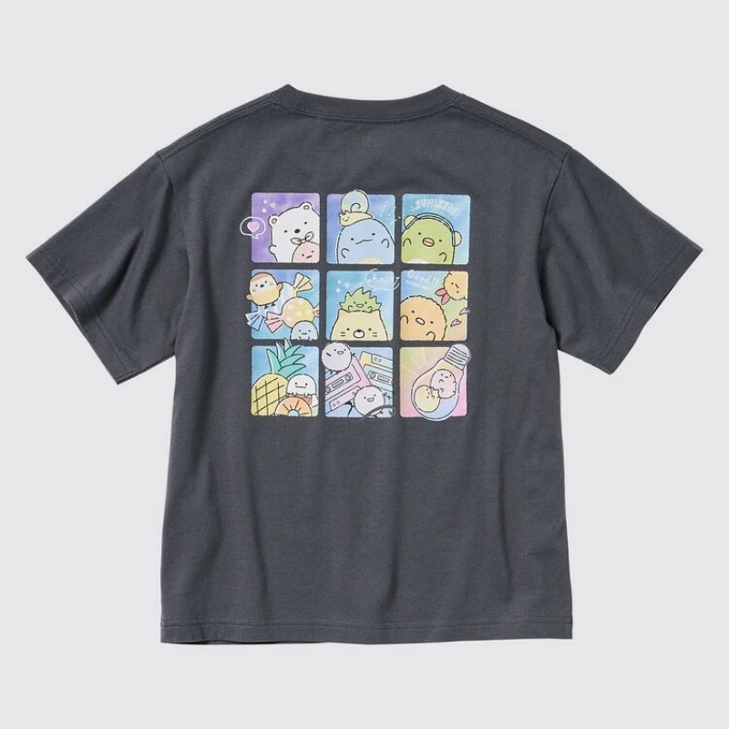 Kids' Uniqlo Sumikkogurashi Ut Graphic T Shirts Dark Grey | EMJN-17420