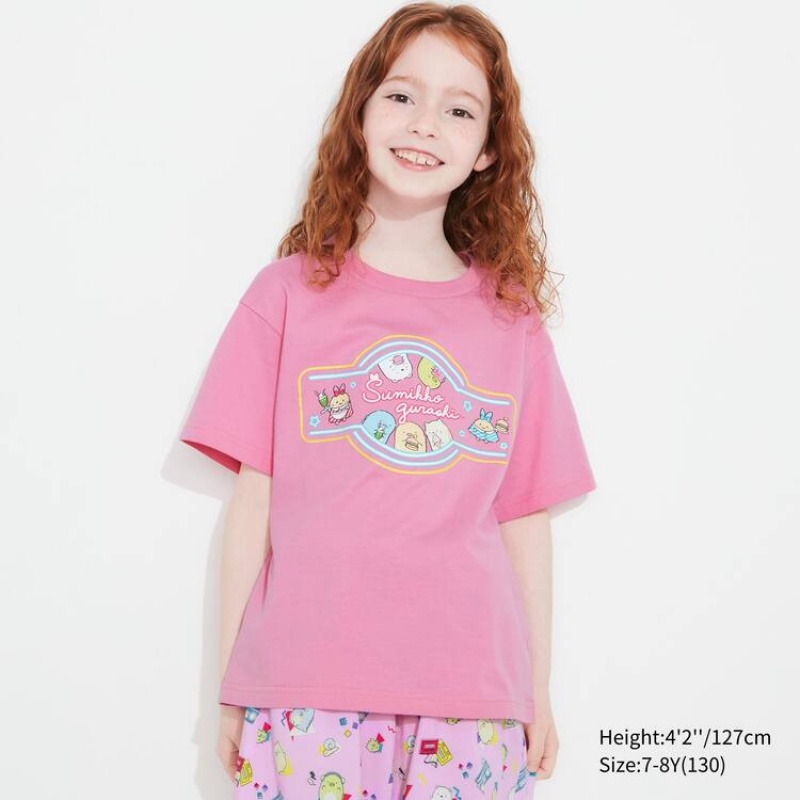 Kids' Uniqlo Sumikkogurashi Ut Graphic T Shirts Pink | IJYH-58374