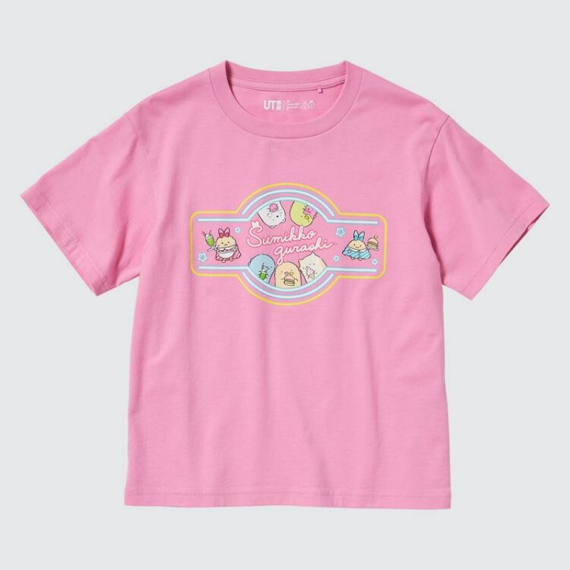 Kids' Uniqlo Sumikkogurashi Ut Graphic T Shirts Pink | IJYH-58374