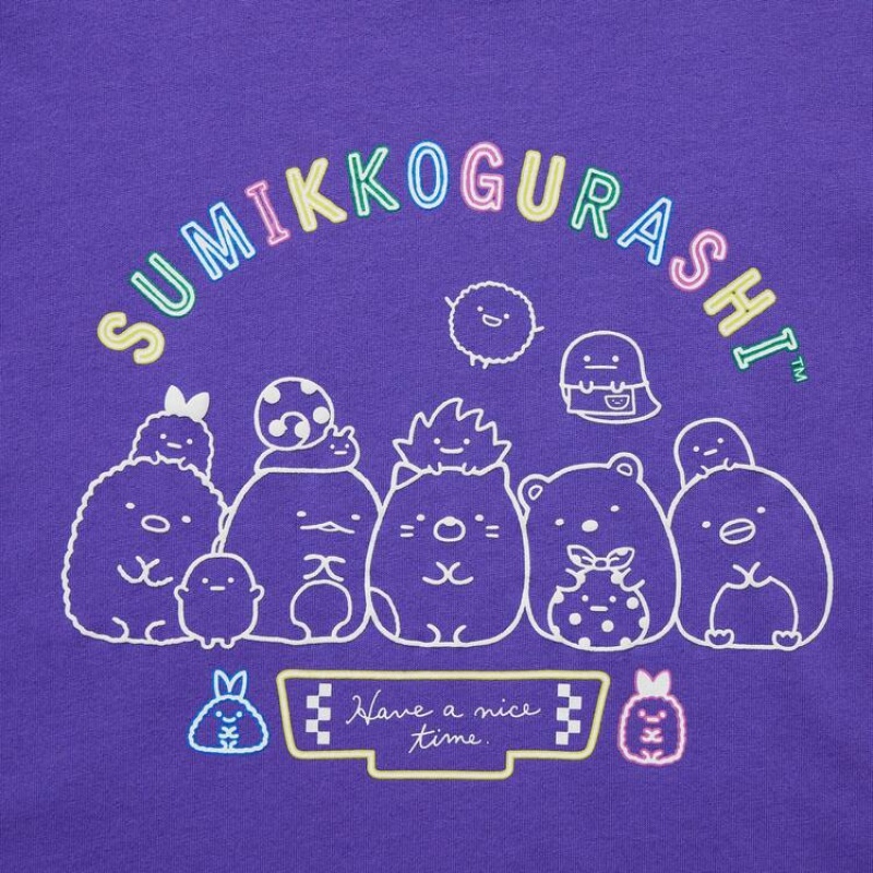 Kids' Uniqlo Sumikkogurashi Ut Graphic T Shirts Purple | OGXW-47036