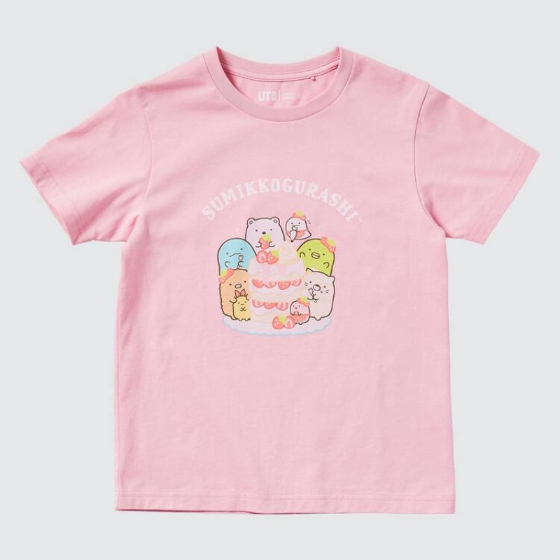 Kids\' Uniqlo Sumikkogurashi Ut Graphic T Shirts Pink | PNHL-61023